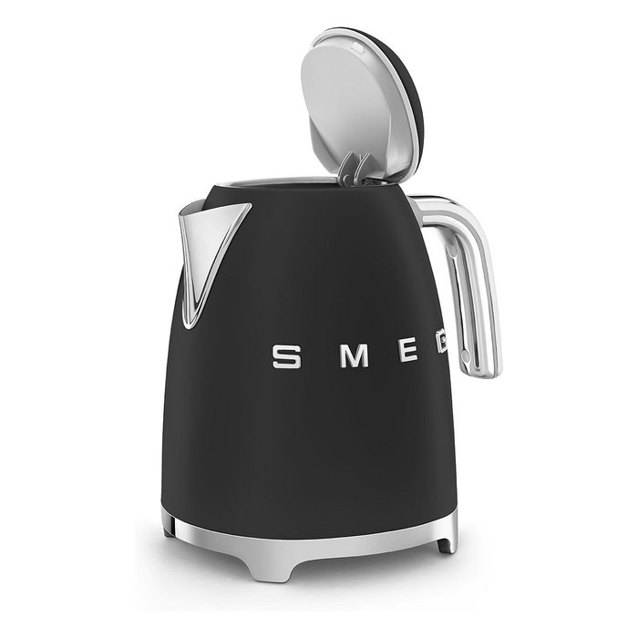 Smeg KLF03BLMEU Hervidor Eléctrico 1.7L 2400W Mate Negro - Acero Inoxidable con Filtro Antical, Apagado Automático y Base Giratoria 360°