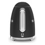 Smeg KLF03BLMEU Hervidor Eléctrico 1.7L 2400W Mate Negro - Acero Inoxidable con Filtro Antical, Apagado Automático y Base Giratoria 360°