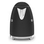 Smeg KLF03BLMEU Hervidor Eléctrico 1.7L 2400W Mate Negro - Acero Inoxidable con Filtro Antical, Apagado Automático y Base Giratoria 360°