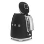 Smeg KLF03BLMEU Hervidor Eléctrico 1.7L 2400W Mate Negro - Acero Inoxidable con Filtro Antical, Apagado Automático y Base Giratoria 360°