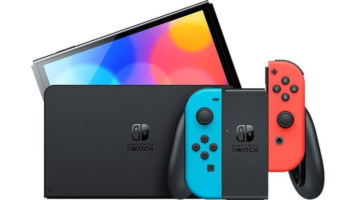 Nintendo Switch OLED con Joy-Con Azul y Rojo Neón, 64 GB