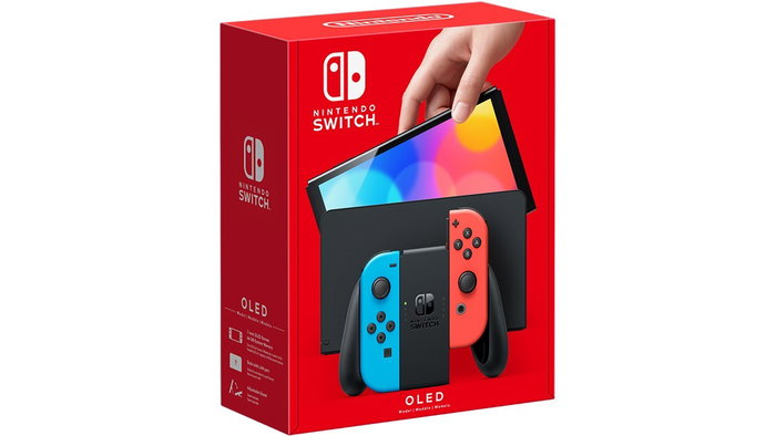 Nintendo Switch OLED con Joy-Con Azul y Rojo Neón, 64 GB