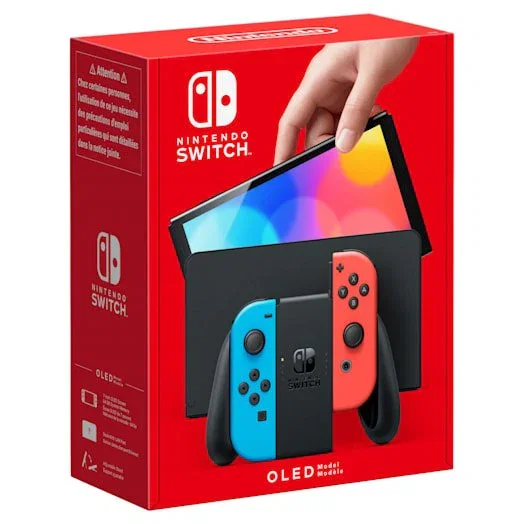 Nintendo Switch OLED con Joy-Con Azul y Rojo Neón, 64 GB