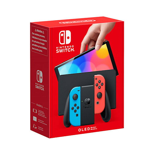 Nintendo Switch OLED con Joy-Con Azul y Rojo Neón, 64 GB