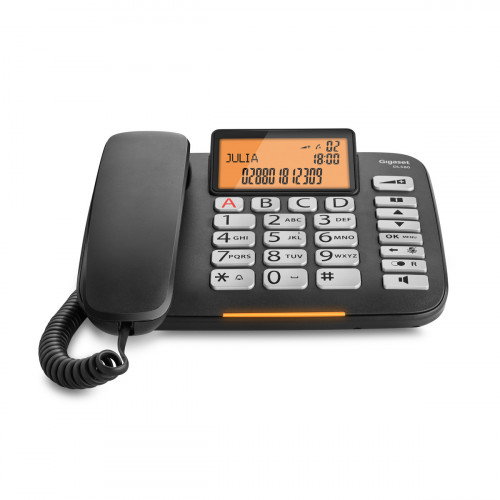Gigaset DL 580 Teléfono analógico Negro con teclas grandes