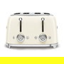 Smeg TSF03CREU Tostador de 4 Ranuras, 2000W, Color Crema, Diseño Años 50, Acero Inoxidable con Función Descongelar y Recalentar