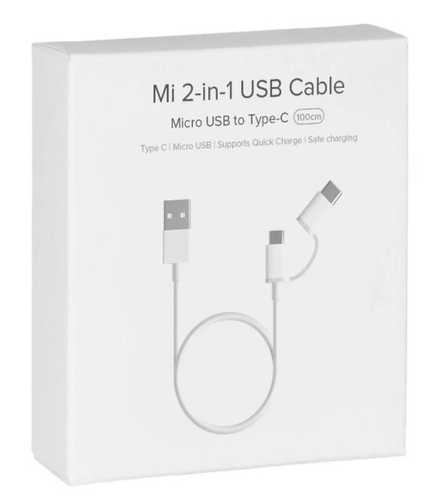 Xiaomi Cable 2 en 1 USB A a Micro USB y USB Tipo C 1m Blanco SJV4082TY