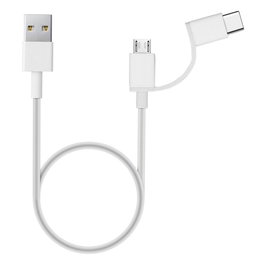 Xiaomi Cable 2 en 1 USB A a Micro USB y USB Tipo C 1m Blanco SJV4082TY