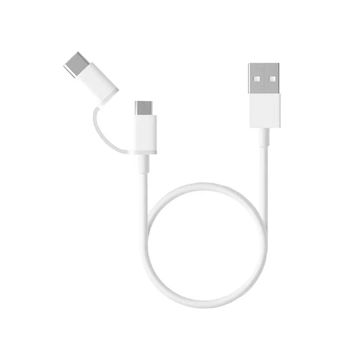 Xiaomi Cable Mi 2-in-1 USB A a Micro USB y USB Tipo C 100 cm Blanco Xiaomi Cable Mi 2-in-1 USB A a Micro USB y USB Tipo C 100 cm Blanco