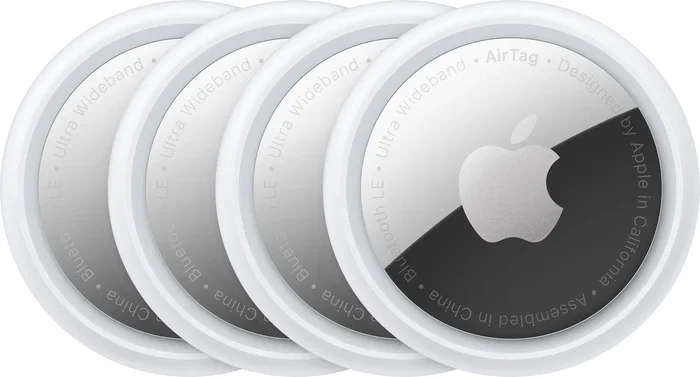 Apple AirTag Pack de 4 unidades - Plata, Blanco