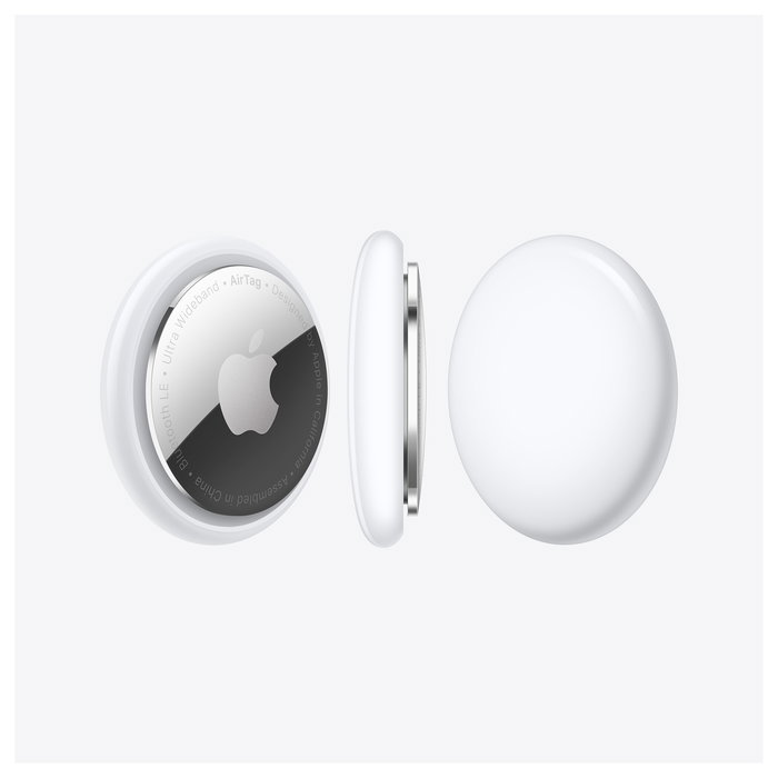 Apple AirTag - Localizador Bluetooth 4 Pack - Blanco - Resistente al Agua IP67 - Compatible con iOS - Batería CR2032 Incluida - (Pack de 4 Unidades)