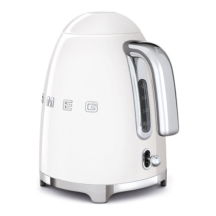 Smeg KLF03WHEU - Hervidor Eléctrico 1.7L 2400W, Blanco, Acero Inoxidable, Base 360°, Apagado Automático Smeg KLF03WHEU - Hervidor Eléctrico 1.7L 2400W, Blanco, Acero Inoxidable, Base 360°, Apagado Automático