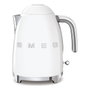 Smeg KLF03WHEU - Hervidor Eléctrico 1.7L 2400W, Blanco, Acero Inoxidable, Base 360°, Apagado Automático