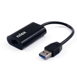 Nilox Cable Adaptador USB 3.0 a RJ45 Negro 10/100/1000Mbps
