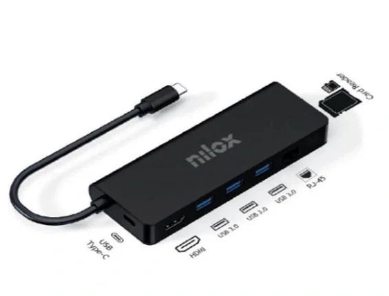 Nilox NXDSUSBC04 Dock Station 8 en 1 USB-C Negro Nilox NXDSUSBC04 Dock Station 8 en 1 USB-C Negro