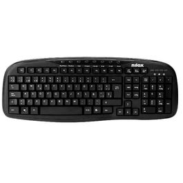 Nilox Teclado Multimedia USB Negro Español con Ñ y Teclas de Función