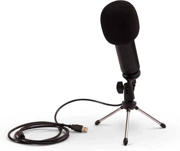Sparco Micrófono Gaming SPMIC USB para PC, Negro, Patrón Cardioide, Plug and Play con Trípode Ajustable y Filtro Antiviento Incluido