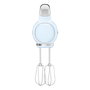 Smeg HMF01PBEU Batidora de Mano Retro 50s Azul Pastel, 250W, 9 Velocidades, Ganchos y Batidor, Aluminio y Acero Inoxidable