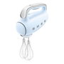 Smeg HMF01PBEU Batidora de Mano Retro 50s Azul Pastel, 250W, 9 Velocidades, Ganchos y Batidor, Aluminio y Acero Inoxidable