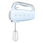 Smeg HMF01PBEU Batidora de Mano Retro 50s Azul Pastel, 250W, 9 Velocidades, Ganchos y Batidor, Aluminio y Acero Inoxidable