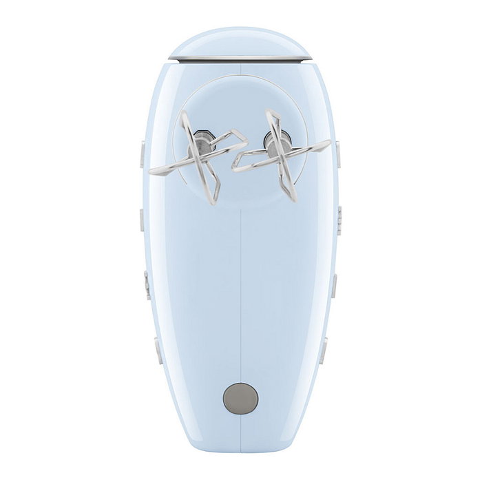 Smeg HMF01PBEU Batidora de Mano Retro 50s Azul Pastel, 250W, 9 Velocidades, Ganchos y Batidor, Aluminio y Acero Inoxidable