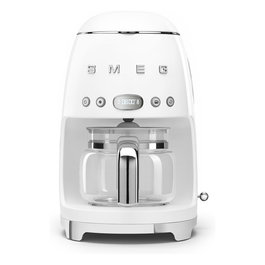 Smeg Cafetera de Filtro Automática Estilo 50s DCF02WHEU, 1.4L, Ajuste de Intensidad, Manten Caliente, Programable, Blanco