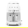 Smeg Cafetera de Filtro Automática Estilo 50s DCF02WHEU, 1.4L, Ajuste de Intensidad, Manten Caliente, Programable, Blanco