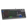 Sparco SPMEMKEYBOARD - Teclado Gaming USB de Membrana Tamaño Completo - Retroiluminación RGB, 19 Teclas Anti-Ghosting, Rueda de Volumen - Distribución QWERTY Inglés EE.UU. - Negro