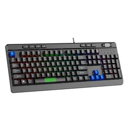Sparco SPMEMKEYBOARD - Teclado Gaming USB de Membrana Tamaño Completo - Retroiluminación RGB, 19 Teclas Anti-Ghosting, Rueda de Volumen - Distribución QWERTY Inglés EE.UU. - Negro