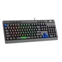 Sparco SPMEMKEYBOARD - Teclado Gaming USB de Membrana Tamaño Completo - Retroiluminación RGB, 19 Teclas Anti-Ghosting, Rueda de Volumen - Distribución QWERTY Inglés EE.UU. - Negro