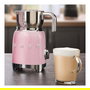 Smeg MFF11PKEU Espumador de Leche Automático, Rosa, Acero Inoxidable y Plástico, 250 ml, 8 Funciones, 500 W