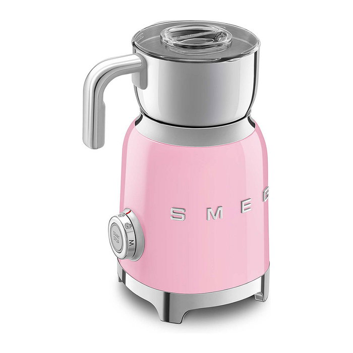 Smeg MFF11PKEU Espumador de Leche Automático, Rosa, Acero Inoxidable y Plástico, 250 ml, 8 Funciones, 500 W