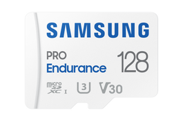 Samsung Tarjeta de Memoria microSDXC PRO Endurance 128GB MB-MJ128K, Clase 10, UHS-I U3, V30, 100MB/s Lectura, para Cámaras de Vigilancia y Dashcam