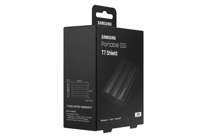 Samsung Portable T7 Shield 2 TB Negro