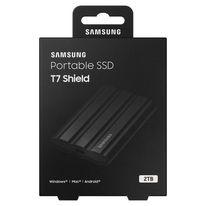 Samsung SSD Portátil T7 Shield MU-PE2T0S 2 TB USB-C 3.2 Gen 2 1050 MB/s Negro Resistente Agua y Polvo CE Samsung SSD Portátil T7 Shield MU-PE2T0S 2 TB USB-C 3.2 Gen 2 1050 MB/s Negro Resistente Agua y Polvo CE