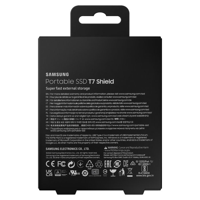 Samsung SSD Portátil T7 Shield MU-PE2T0S 2 TB USB-C 3.2 Gen 2 1050 MB/s Negro Resistente Agua y Polvo CE Samsung SSD Portátil T7 Shield MU-PE2T0S 2 TB USB-C 3.2 Gen 2 1050 MB/s Negro Resistente Agua y Polvo CE