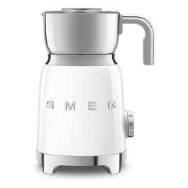 Smeg MFF11WHEU Espumador de Leche Automático 50's Style Blanco, Acero Inoxidable, 250 ml de Espuma, 0.6 L, Funciones Caliente y Fría