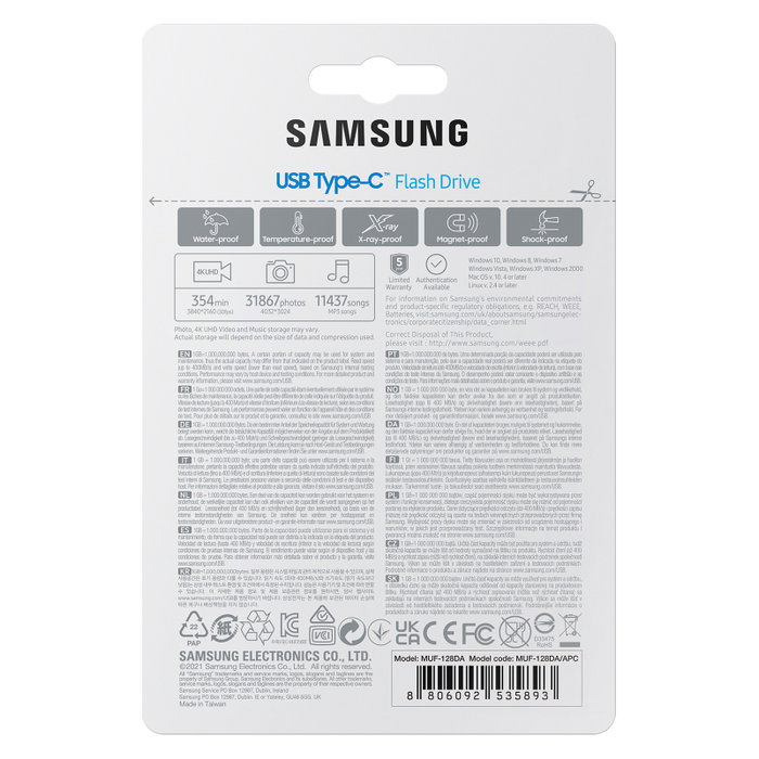 Samsung MUF-128DA Unidad Flash USB 128 GB USB Tipo C Azul Samsung MUF-128DA Unidad Flash USB 128 GB USB Tipo C Azul