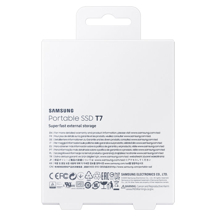 Samsung SSD T7 Portátil 1TB USB-C USB 3.2 Gen 2 Gris Titanio - Hasta 1050 MB/s, Cifrado 256-bit AES
