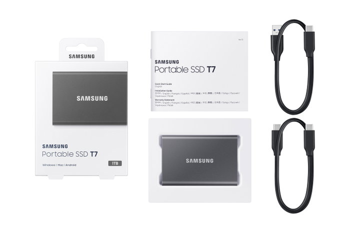 Samsung Portable SSD T7 1TB Gris Samsung Portable SSD T7 1TB Gris