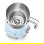 SMEG MFF11PBEU Calentador y Espumador de Leche Automático, 250 ml, 8 Funciones, Acero Inoxidable, para Leche Fría y Caliente, Color Azul Pastel Estilo Años 50