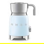 SMEG MFF11PBEU Calentador y Espumador de Leche Automático, 250 ml, 8 Funciones, Acero Inoxidable, para Leche Fría y Caliente, Color Azul Pastel Estilo Años 50
