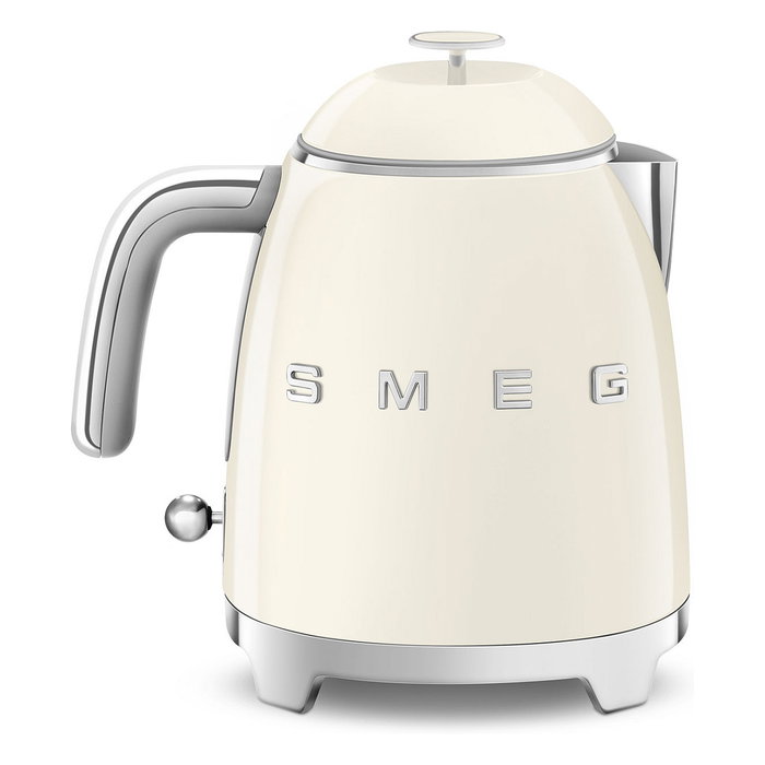 SMEG KLF05CREU Hervidor de Agua Eléctrico Mini, 0.8 Litros, 1400 W, Color Crema, Apagado Automático, Base Giratoria 360°, con Filtro e Indicador de Nivel