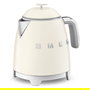 SMEG KLF05CREU Hervidor de Agua Eléctrico Mini, 0.8 Litros, 1400 W, Color Crema, Apagado Automático, Base Giratoria 360°, con Filtro e Indicador de Nivel