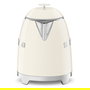 SMEG KLF05CREU Hervidor de Agua Eléctrico Mini, 0.8 Litros, 1400 W, Color Crema, Apagado Automático, Base Giratoria 360°, con Filtro e Indicador de Nivel