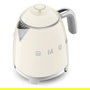 SMEG KLF05CREU Hervidor de Agua Eléctrico Mini, 0.8 Litros, 1400 W, Color Crema, Apagado Automático, Base Giratoria 360°, con Filtro e Indicador de Nivel