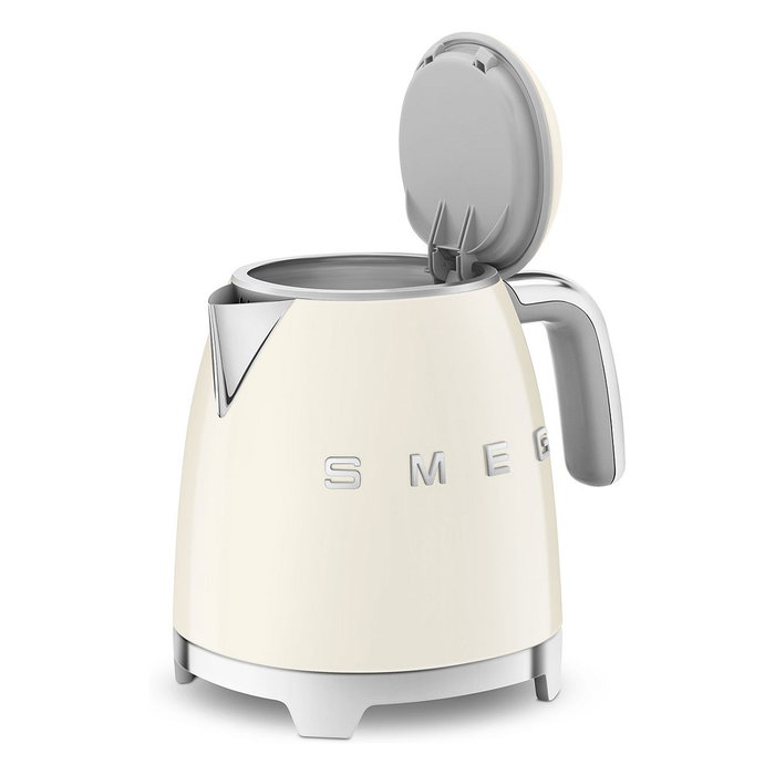 SMEG KLF05CREU Hervidor de Agua Eléctrico Mini, 0.8 Litros, 1400 W, Color Crema, Apagado Automático, Base Giratoria 360°, con Filtro e Indicador de Nivel