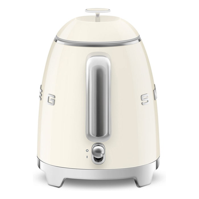 SMEG KLF05CREU Hervidor de Agua Eléctrico Mini, 0.8 Litros, 1400 W, Color Crema, Apagado Automático, Base Giratoria 360°, con Filtro e Indicador de Nivel