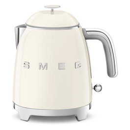 SMEG KLF05CREU Hervidor de Agua Eléctrico Mini, 0.8 Litros, 1400 W, Color Crema, Apagado Automático, Base Giratoria 360°, con Filtro e Indicador de Nivel