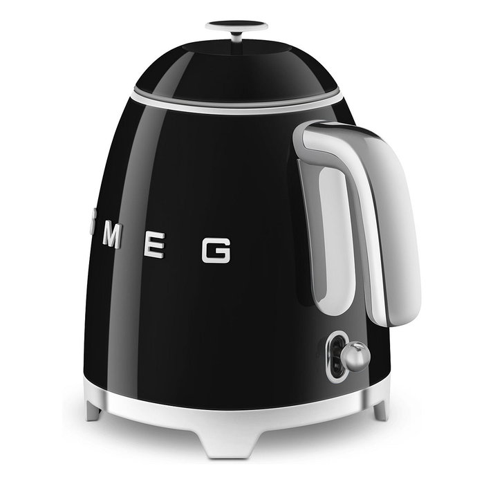 Smeg KLF05BLEU Mini Hervidor de Agua Eléctrico 0.8 Litros 1400W con Filtro, Apagado Automático y Base 360°, Color Negro